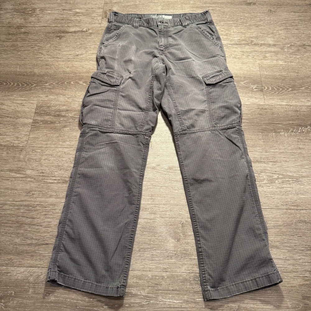 Carhartt Pants Men 31 Gray Ripstop Cargo Work Force Relaxed Fit 31x31 Utility